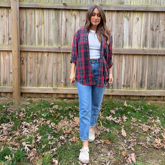 L.L. Bean Tops - Vintage Made-in-USA Tartan Button-Down (Oversized Fit)